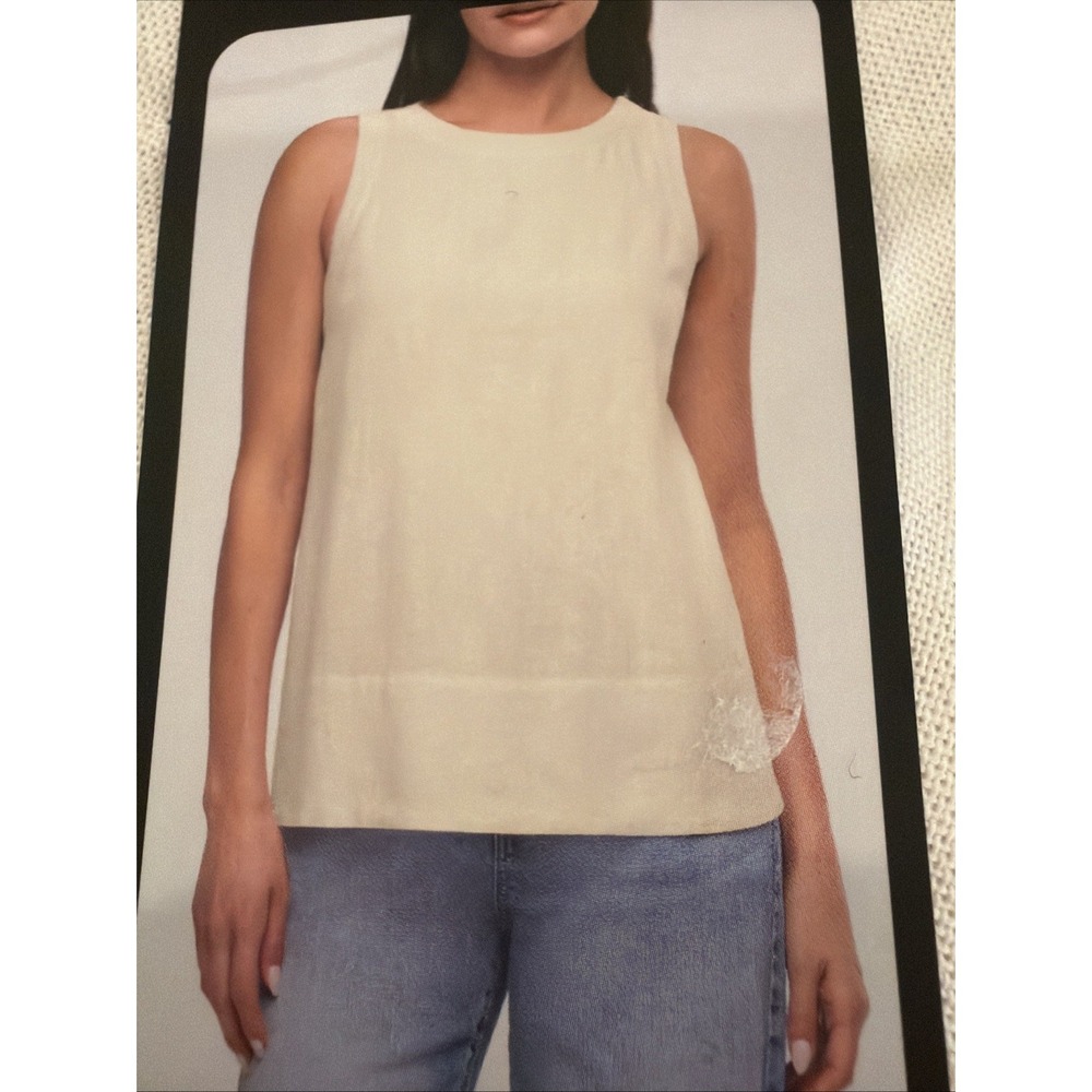 Women's Banana Republic Cream Sleeveless Blouse - Size L - New With Tags